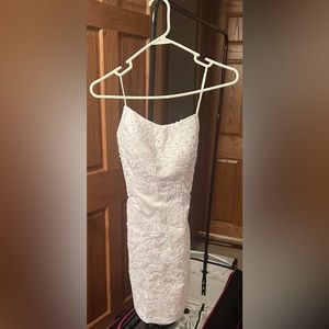 White Lace Mini Homecoming/Graduation Dress